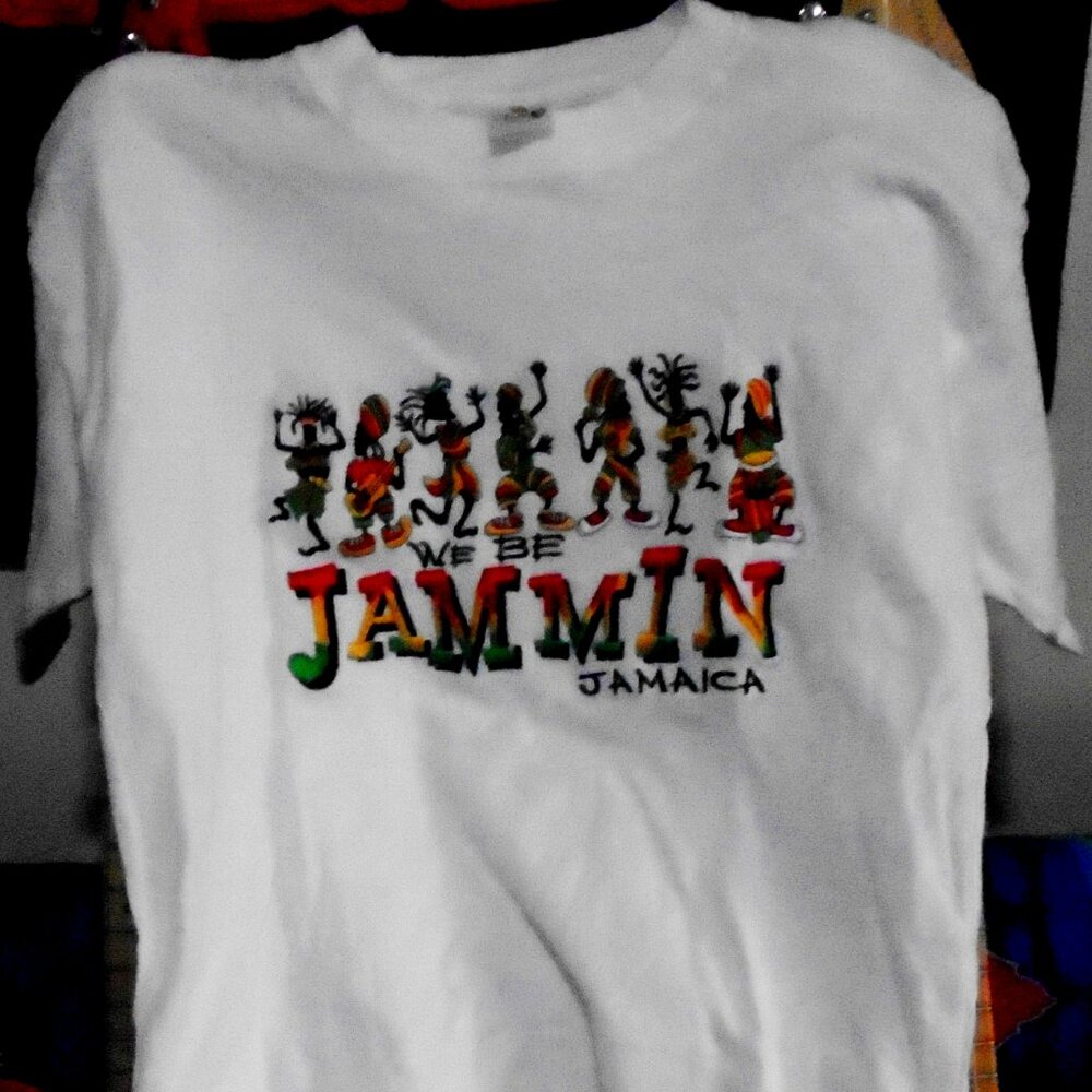 we be jammin jamaica new S REGGAE unisex raised art tee -   bob marley rasta